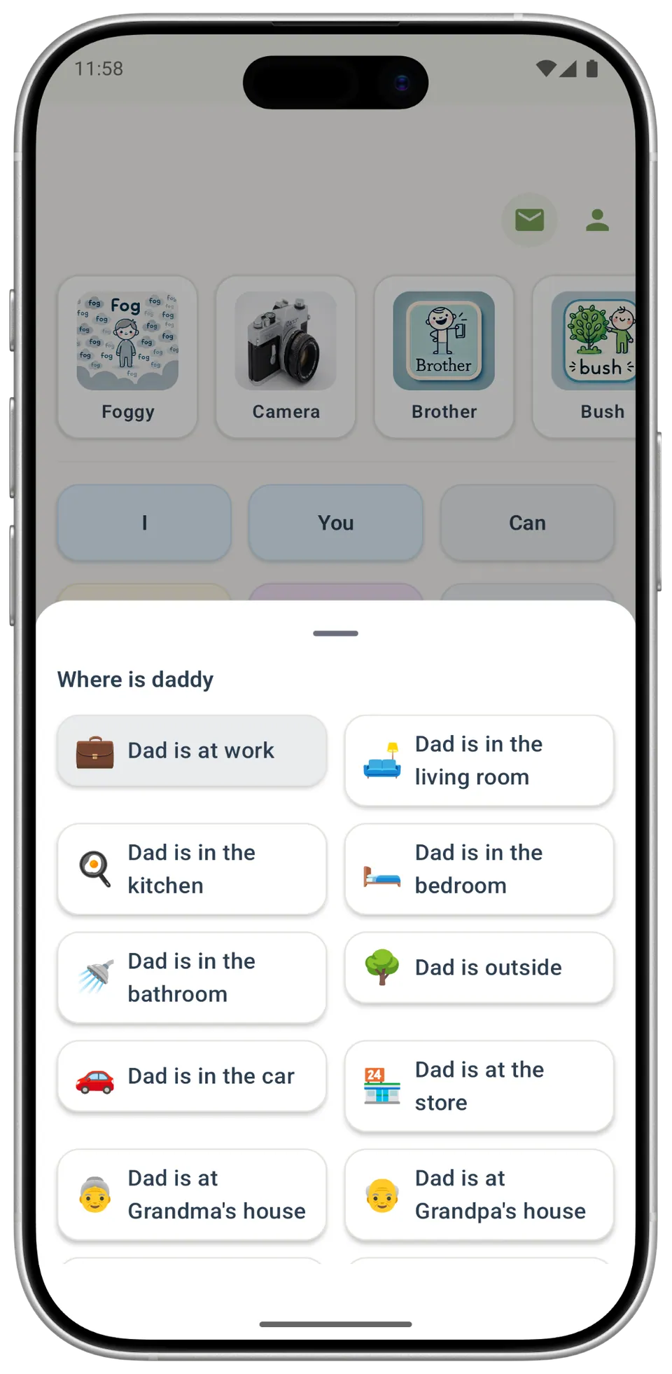 Incluve on a phone: ask and generate responses