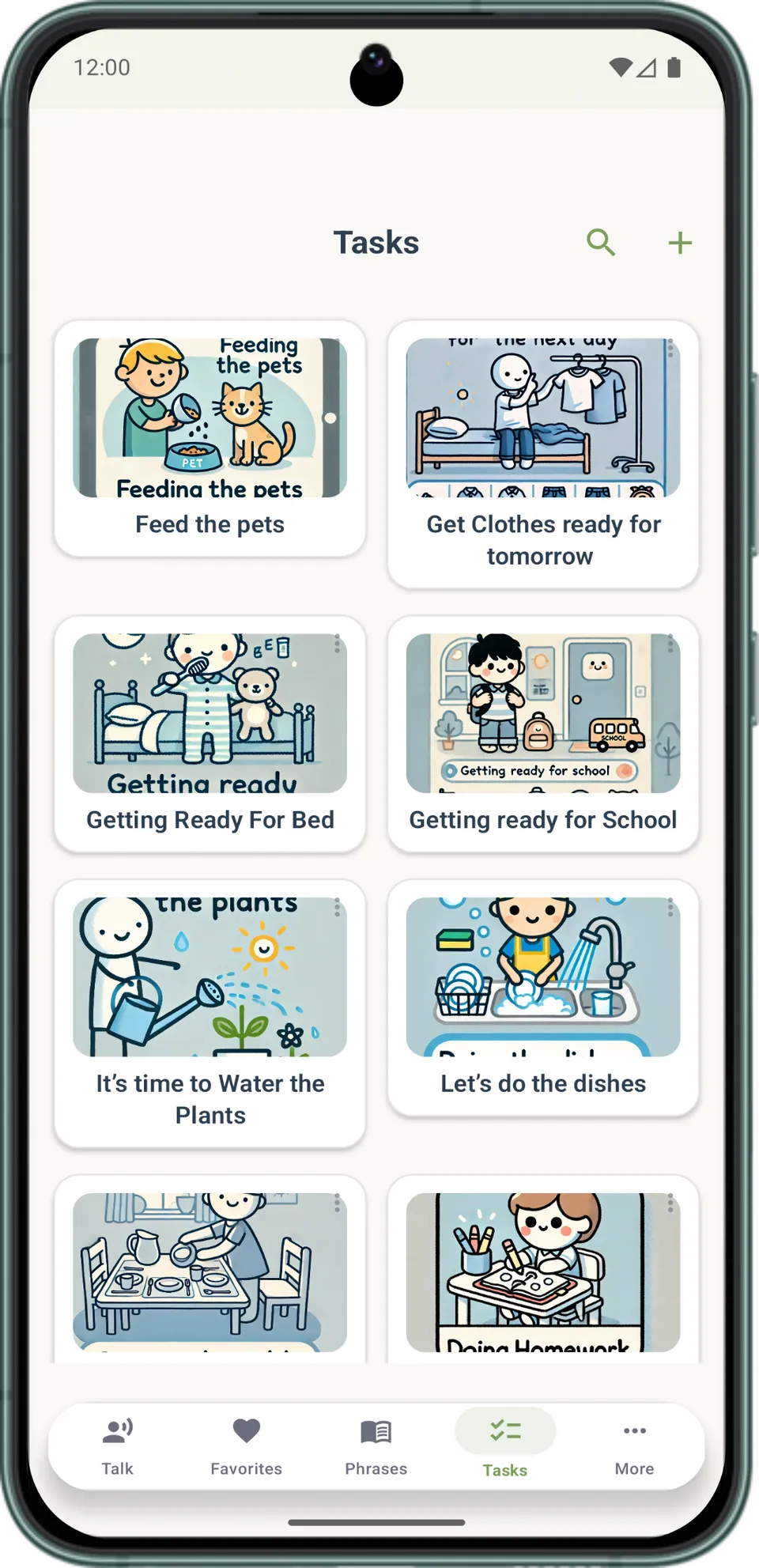 Incluve on a phone: tasks, step by step
